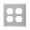 American Imaginations Square Stainless Steel Electrical Receptacle Plate Stainless Steel AI-37050